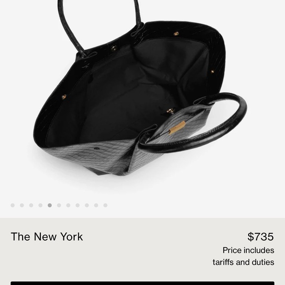 NWOT - Demellier London New York Tote in Black Crocodile-Embossed Leather - Picture 13 of 16